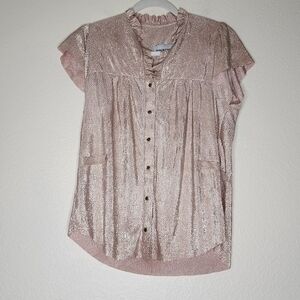 Sabina Musayev Metallic Shimmer Blouse S